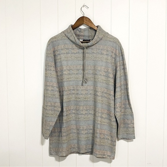 Vintage oversized cowl neck fleece pullover size M - Picture 1 of 8